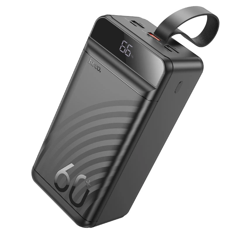 Зовнішній акумулятор HOCO J123C Element 22.5W+PD20W fully compatible power bank with digital display(60000mAh) Black — Hoco