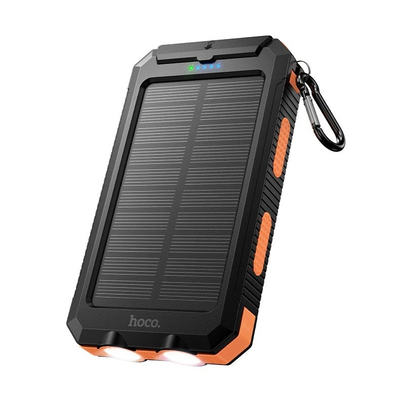 Зовнішній акумулятор HOCO J164 Platinum solar dual lighting power bank(8000mAh) Black — Hoco