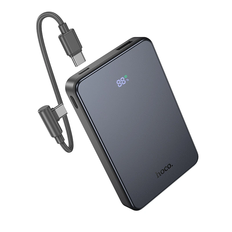 Зовнішній акумулятор HOCO J170 Starlight 22.5W+PD20W fully compatible power bank with cable(10000mAh) Metal Gray