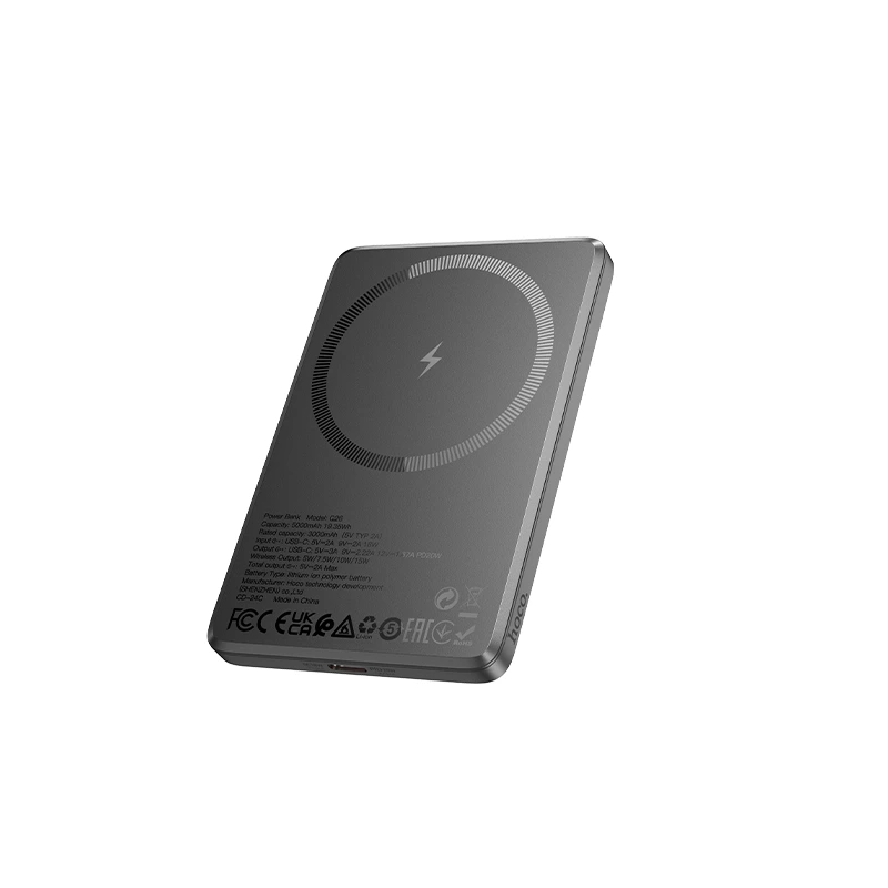 Зовнішній акумулятор HOCO Q26 Joy PD20W magnetic fast charging power bank(5000mAh) metal gray — Hoco