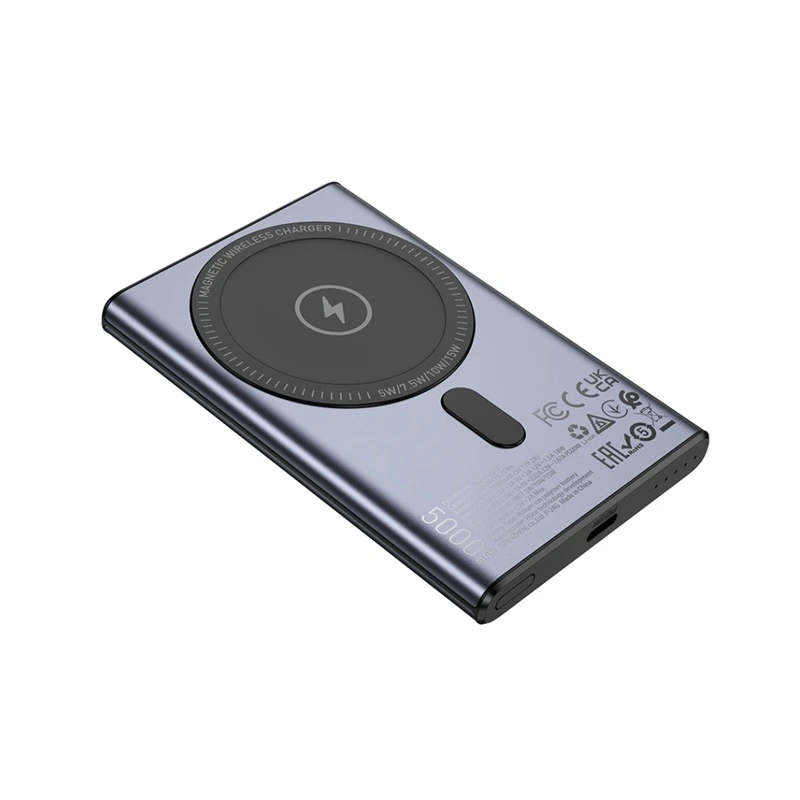 Зовнішній акумулятор HOCO Q32 Bird PD20W wireless magnetic power bank(5000mAh) Metal Gray — Hoco