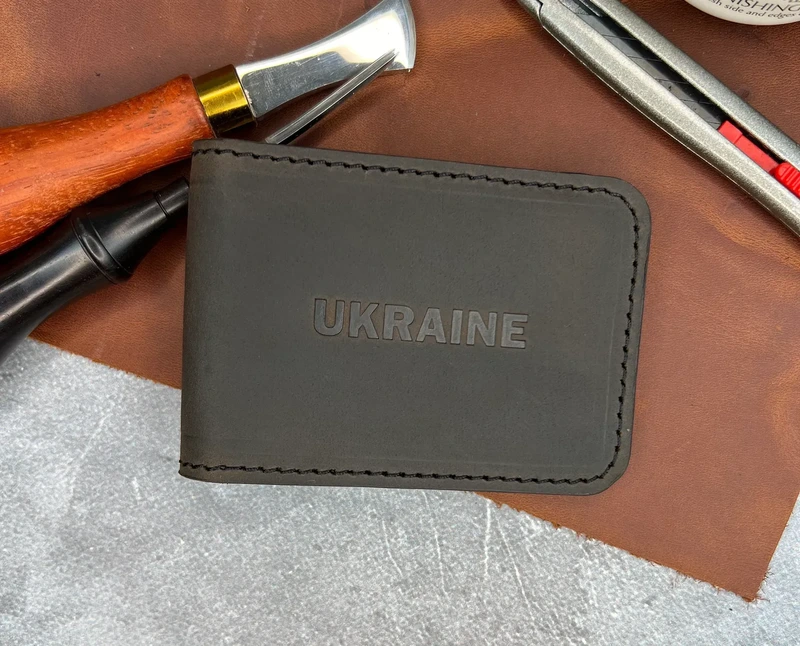 Шкіряна обкладинка ID паспорта та автодокументів "Crazy Hors", Шоколадний — Horned Cossack