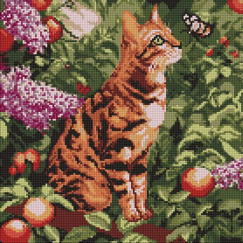 Алмазна мозаїка "Бенгальський кіт" ©art_selena_ua AMO20079, 40х40 см