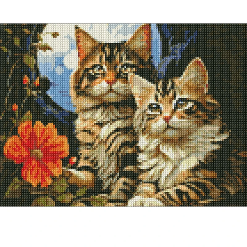 Алмазна мозаїка "Чарівні котики" AMO7853 30х40см — Ideyka