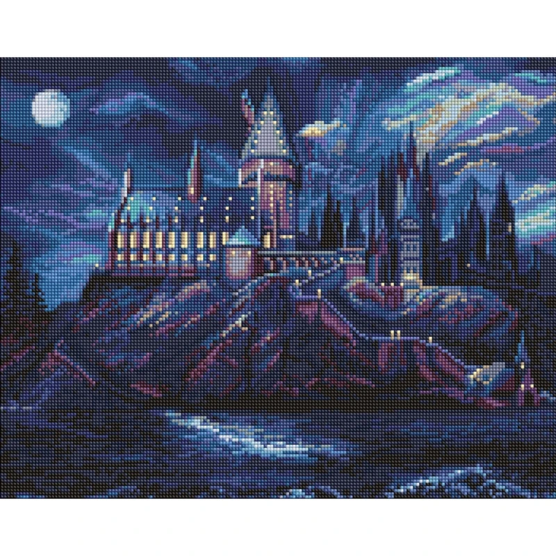Алмазна мозаїка "Harry Potter: Таємничий Гоґвортс" ©Warner Bros Ідейка AMO20402, 40х50 см — Ideyka