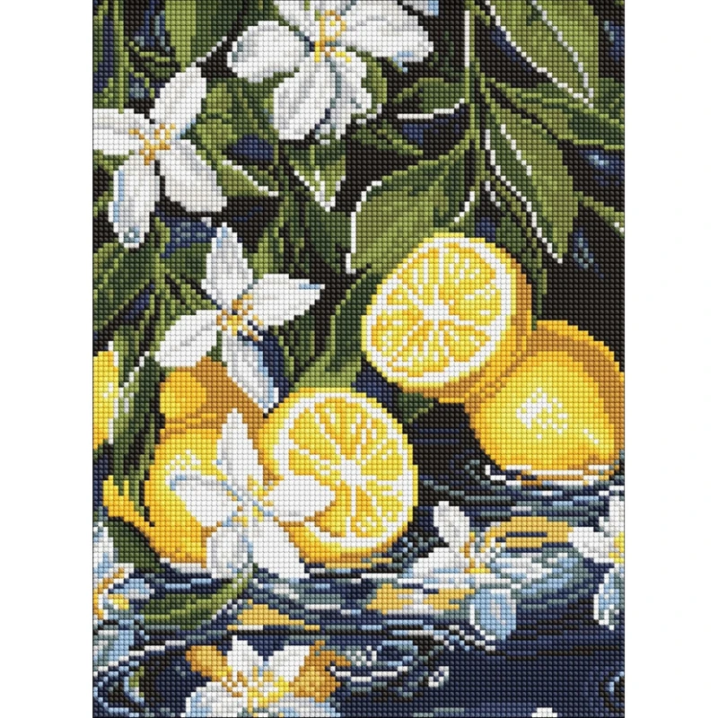 Алмазна мозаїка "Лимони в розрізі" ©art_selena_ua AMO8301, 30х40 см