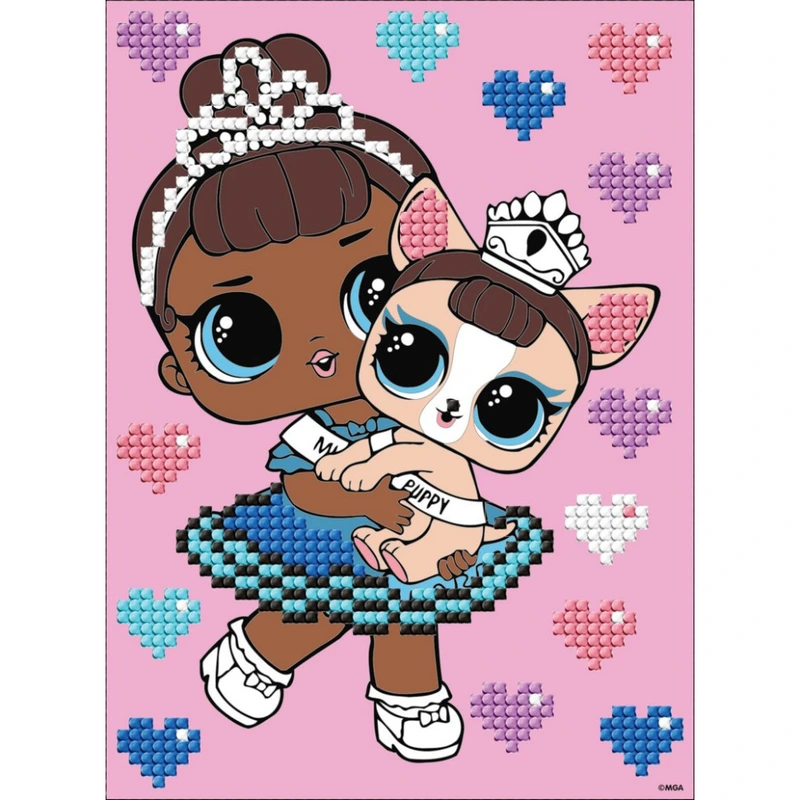 Алмазна мозаїка "L.O.L. Surprise! Miss Baby With Miss Puppy" AML1201, 15x20 см
