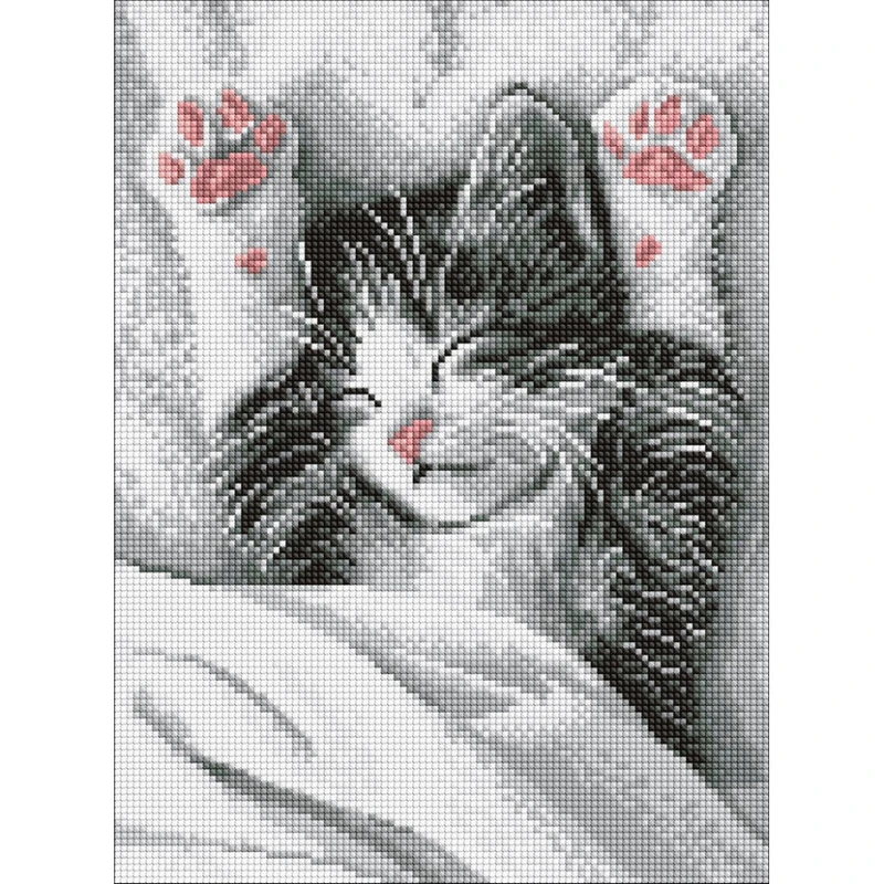 Алмазна мозаїка "Муркотливий ранок" ©art_selena_ua AMO20204, 30х40 см