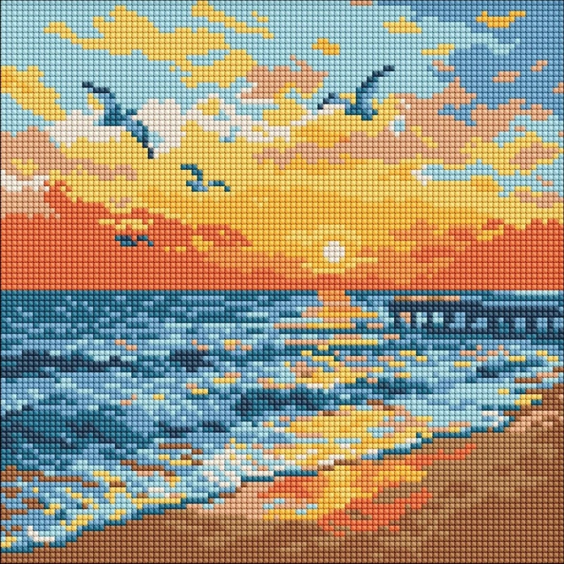 Алмазна мозаїка "На узбережжі моря" ©art_selena_ua AMO8271, 30х30 см — Ideyka