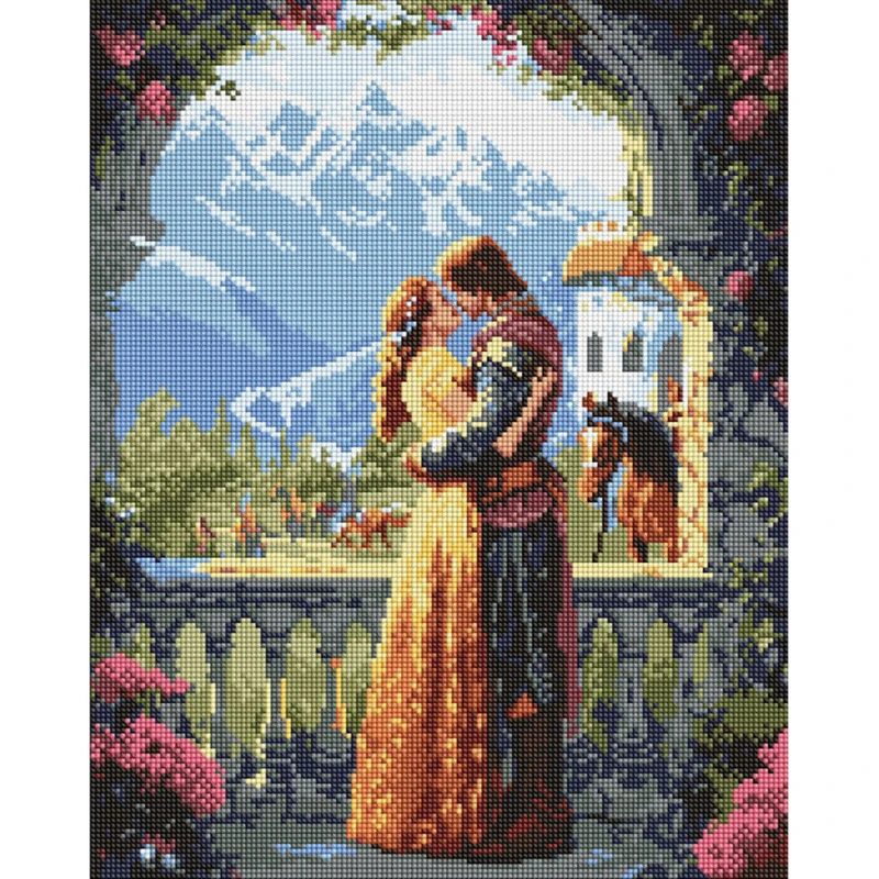 Алмазна мозаїка "Принцеса та лицар" AMO20078, 40х50 см — Ideyka