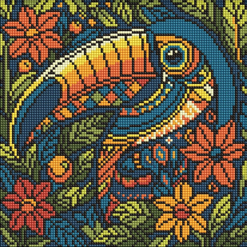 Алмазна мозаїка "Вітраж. Тукан" AMO8332, 30х30 см — Ideyka