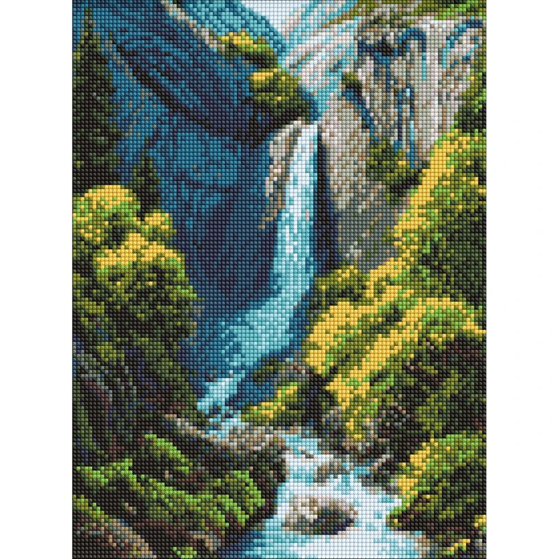 Алмазна мозаїка "Водоспад у горах" AMO20230, 30х40 см — Ideyka