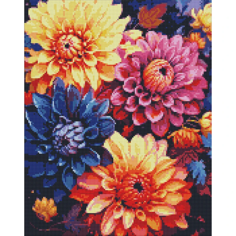 Алмазна мозаїка "Барвисті жоржини" AMO7842 40х50см