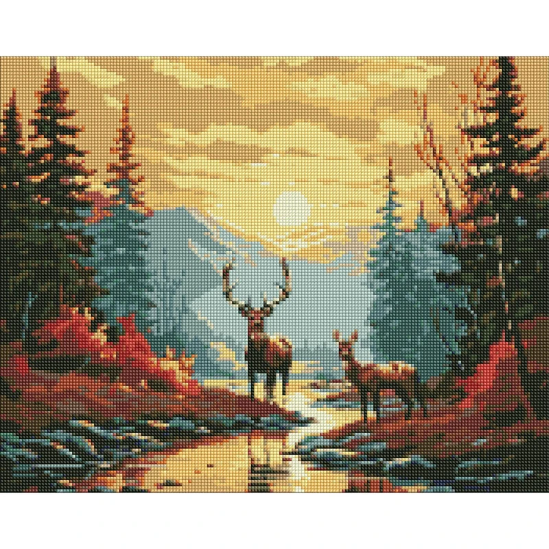 Алмазна мозаїка "Витончені олені" AMO7870, 40х50 см