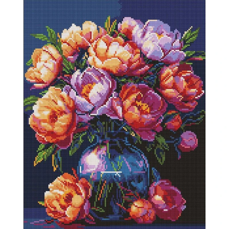 Алмазна мозаїка "Букет півоній" ©art_selena_ua AMO20028, 40х50 см