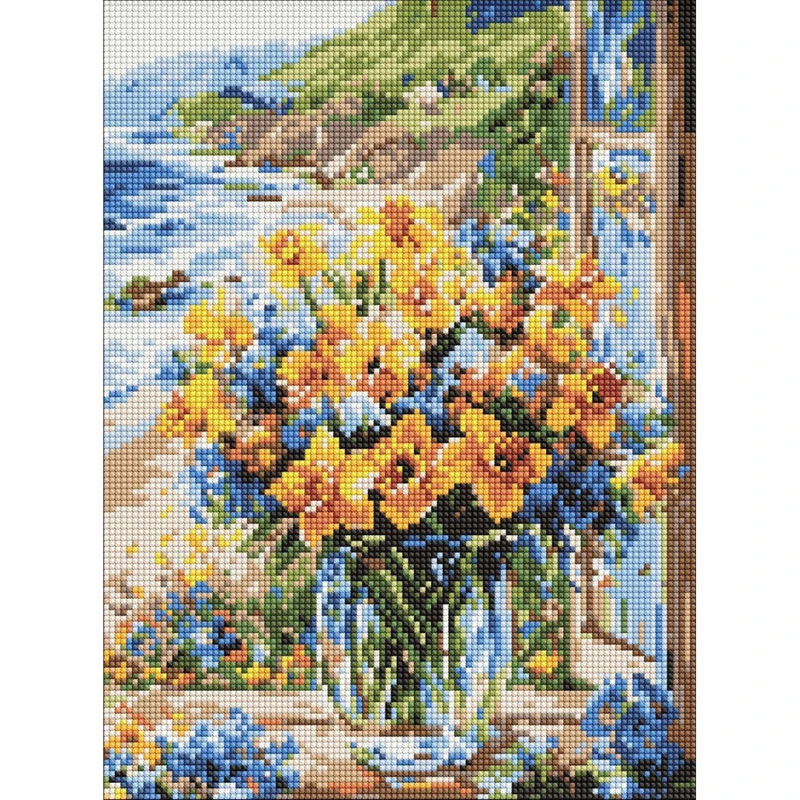 Алмазна мозаїка "Квіткове узбережжя" ©art_selena_ua AMO8153, 30x40см