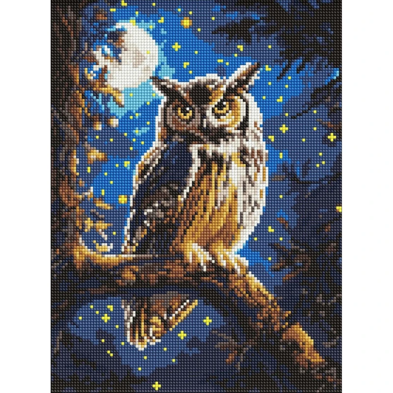 Алмазна мозаїка "Нічна сова" ©art_selena_ua AMO8160, 30x40 см
