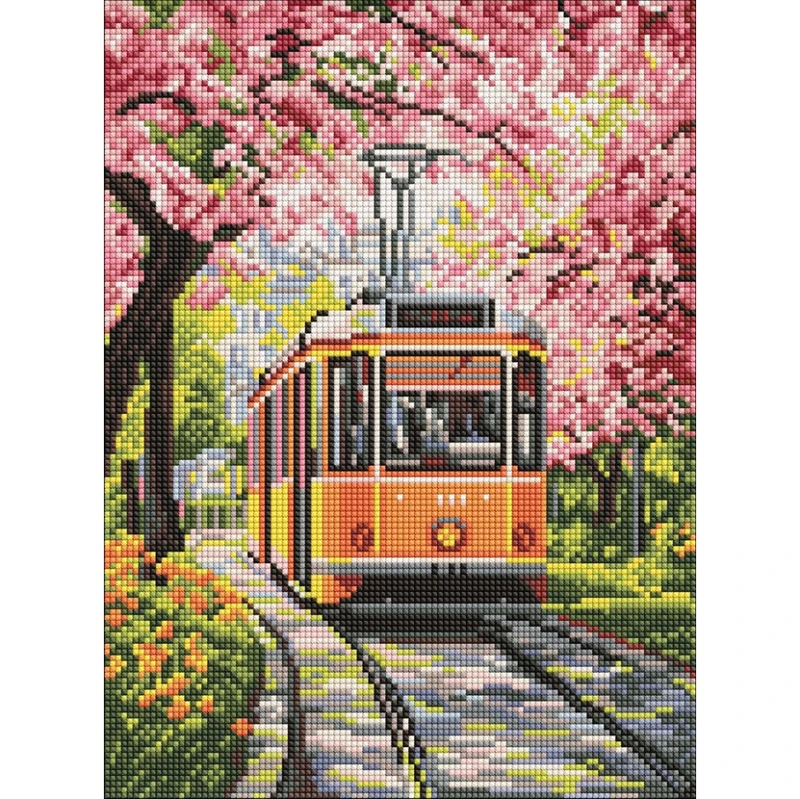 Алмазна мозаїка "Квітуча дорога" ©art_selena_ua Ідейка AMO8206, 30х40 см — Ideyka