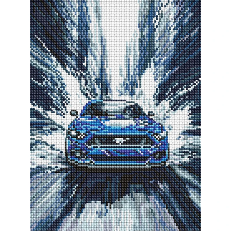 Алмазна мозаїка "Синій мустанг" ©art_selena_ua AMO8249, 30х40 см
