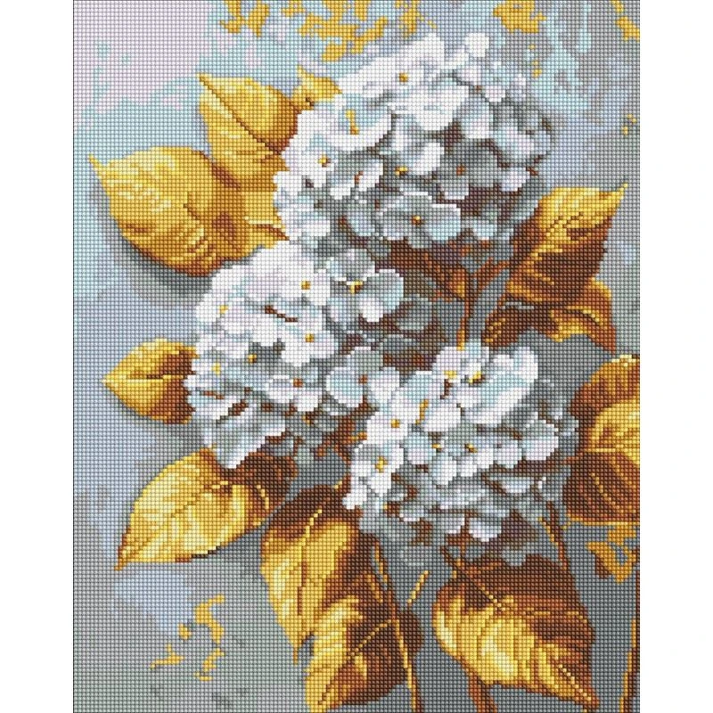 Алмазна мозаїка "Золота гортензія" ©art_selena_ua AMO8253, 40х50 см