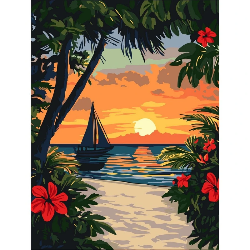 Картина за номерами "Краса тропіків" ©art_selena_ua KHO6393, 30х40 см