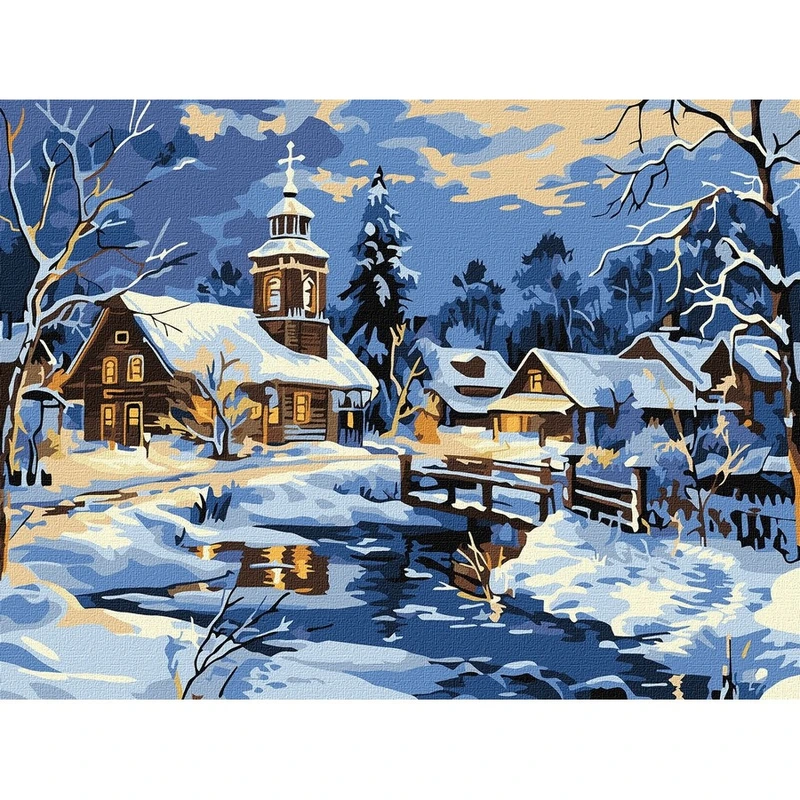 Картина за номерами "Спокій над річкою" ©art_selena_ua KHO6425, 30х40 см