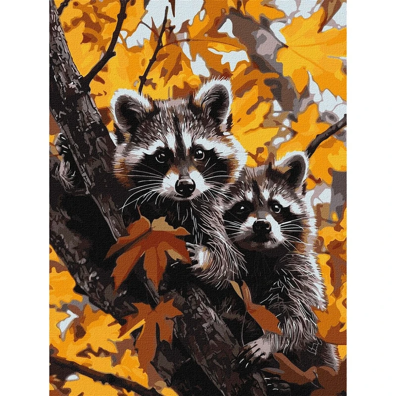 Картина за номерами "Пригода єнотів" ©art_selena_ua KHO6653, 30х40 см