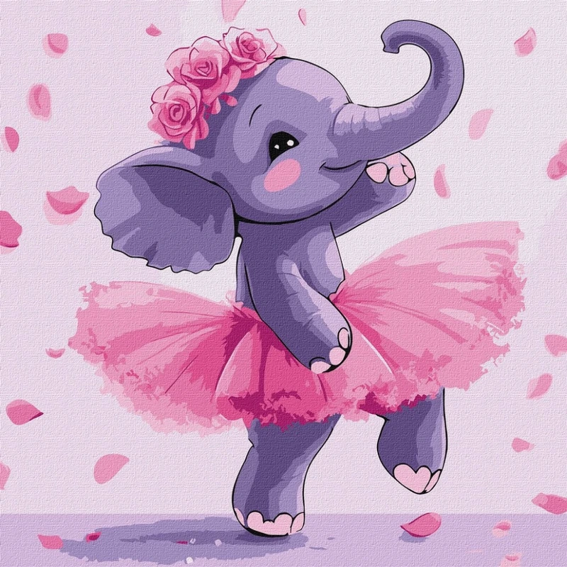 Картина за номерами "Слоник балерина" ©art_selena_ua KHO6723, 30х30 см