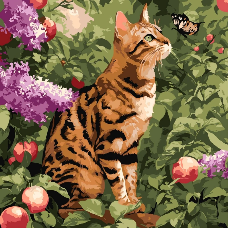 Картина за номерами "Бенгальський кіт" ©art_selena_ua KHO6794, 40х40 см