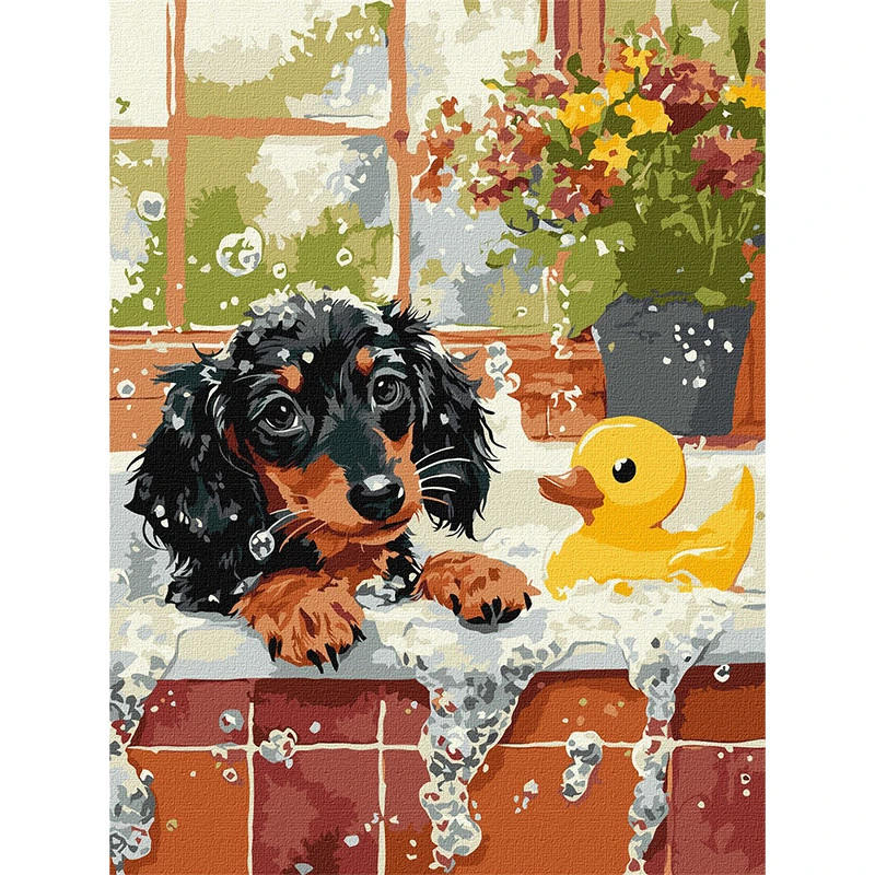 Картина за номерами "Купання з качечкою" ©art_selena_ua KHO6811, 30х40 см