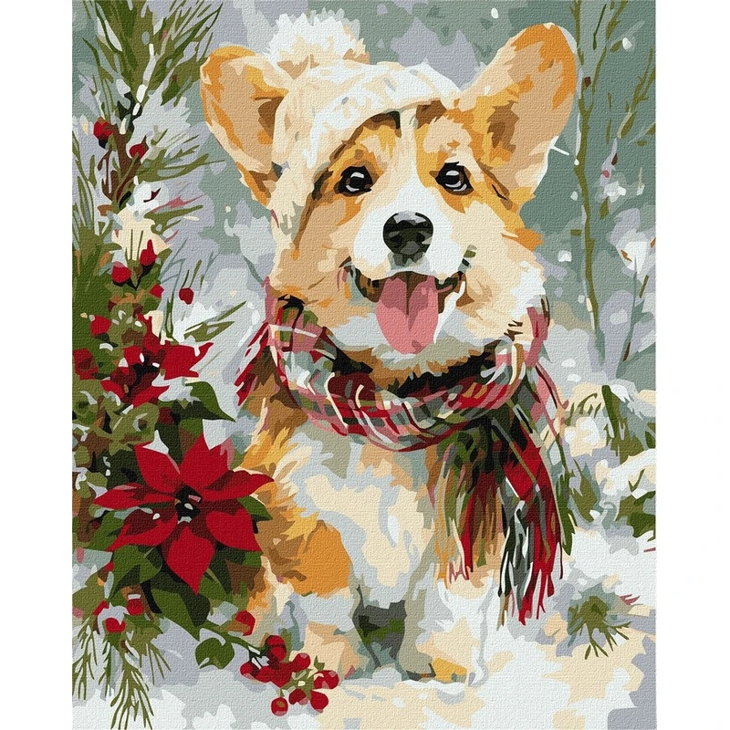 Картина за номерами "Щасливий песик" ©art_selena_ua KHO6855, 40х50 см — Ideyka