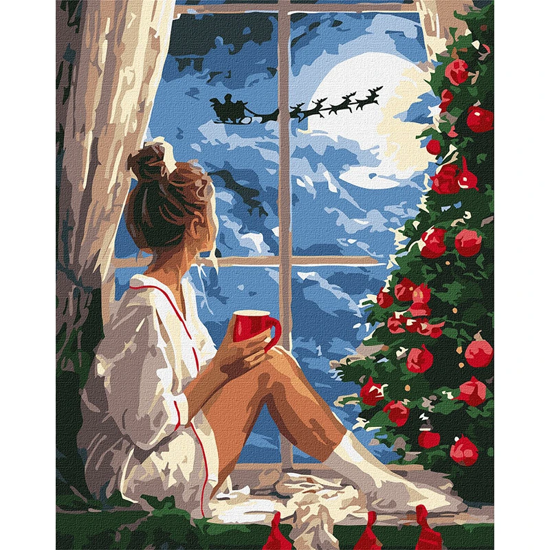 Картина за номерами "Різдвяний вечір" ©art_selena_ua KHO8696, 40х50 см