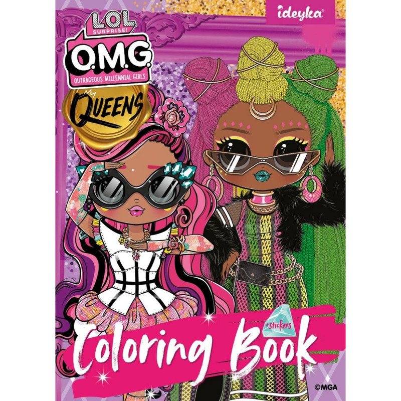 Дитяча книжка-розмальовка "L.O.L O.M.G. Queens 2" LCB15 зі стікерами — Ideyka