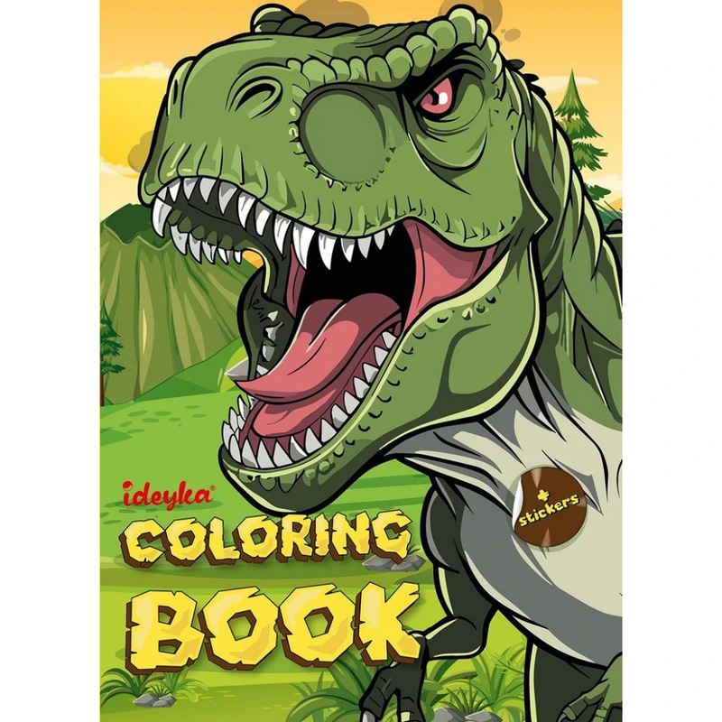 Дитяча розмальовка зі стікерами "Світ хижих динозаврів" CB25, 16 сторінок