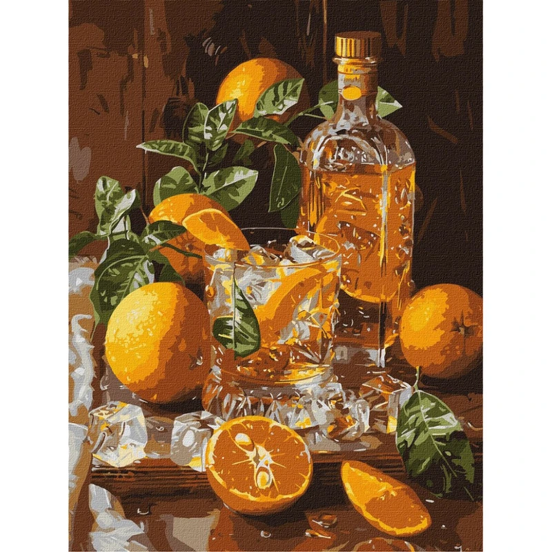 Картина за номерами "Апельсиновий вечір" ©art_selena_ua KHO5754, 30х40 см