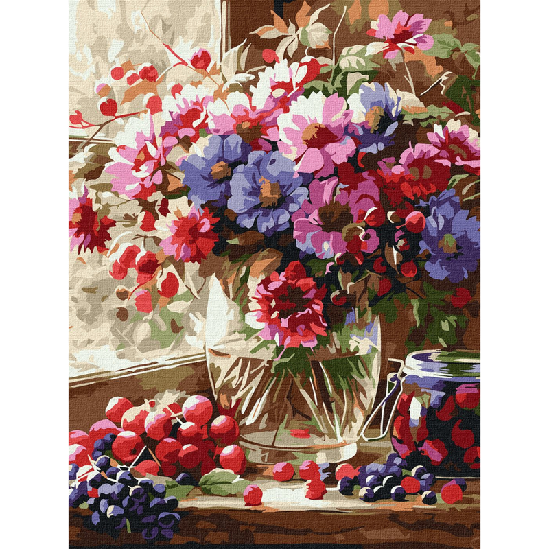 Картина за номерами "Букет і фрукти" Ідейка KHO5693 30х40 см