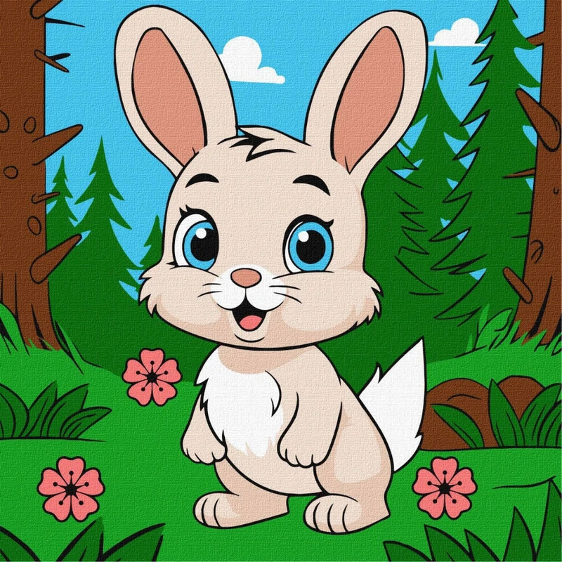 Картина за номерами "Чарівний зайчик" KHO6112 25х25 см