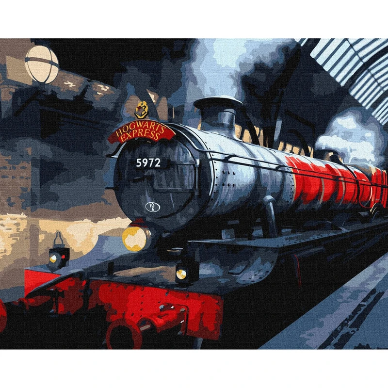 Картина за номерами "Harry Potter: Гоґвортський експрес" KHO5210 з фарбами металік 40x50 см — Ideyka