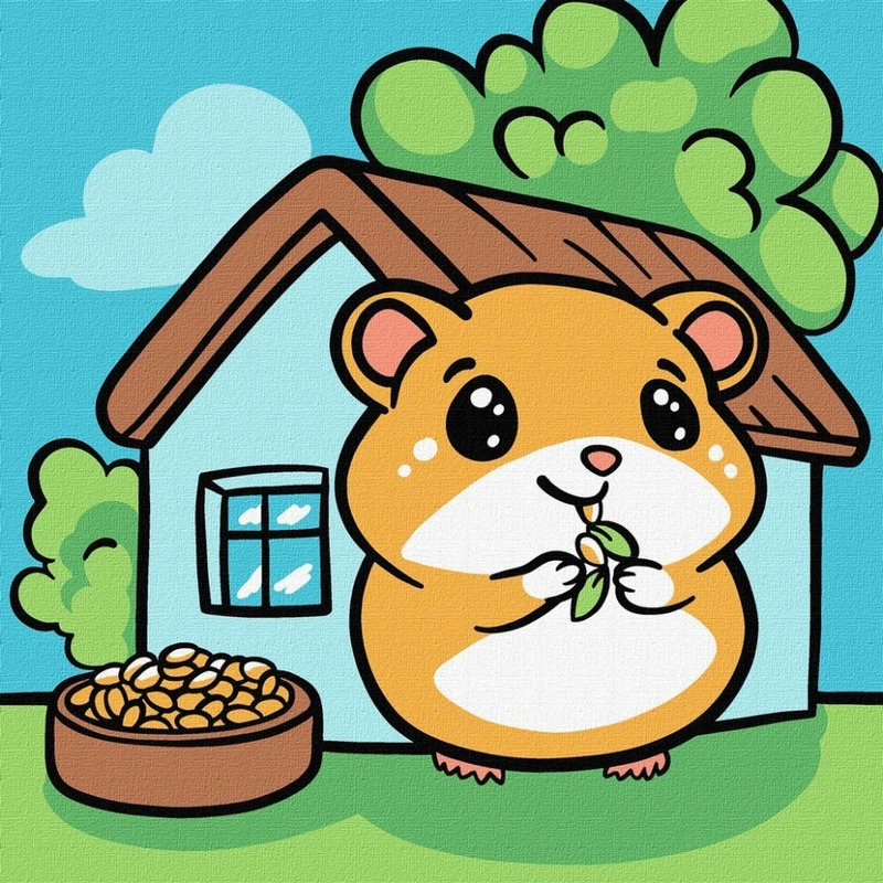 Картина за номерами "Хом'ячок" ©art_selena_ua KHO6296, 25х25 см — Ideyka