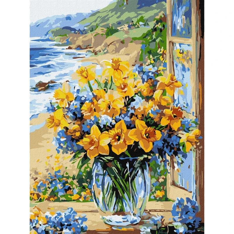 Картина за номерами "Квіткове узбережжя" ©art_selena_ua KHO3301, 30х40 см