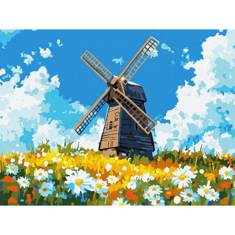 Картина за номерами "Млин посеред поля" ©art_selena_ua KHO6399, 30x40 см