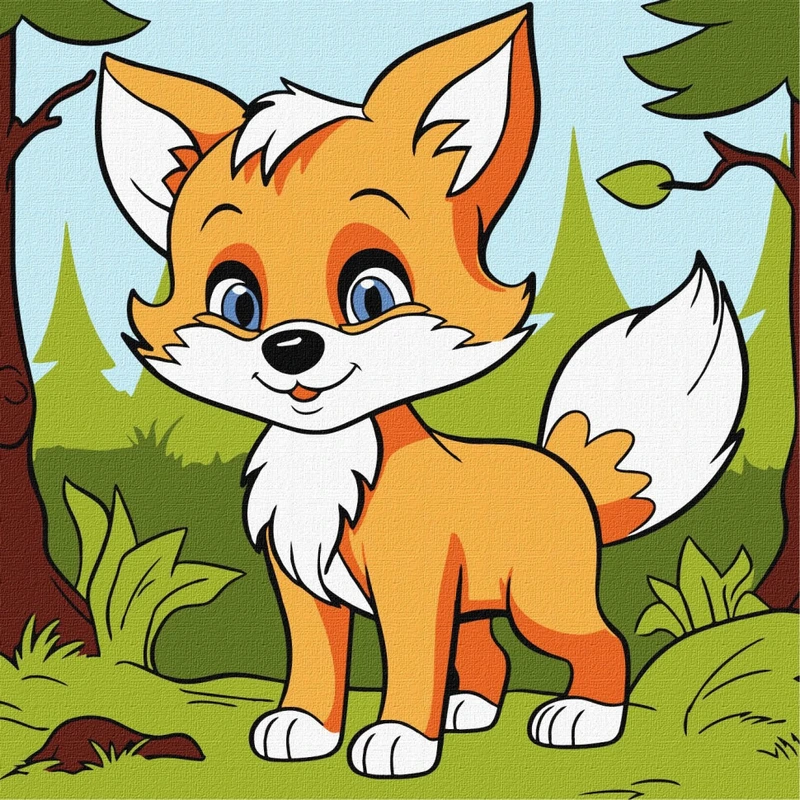 Картина за номерами "Пухнаста лисиця" KHO6113 25х25 см