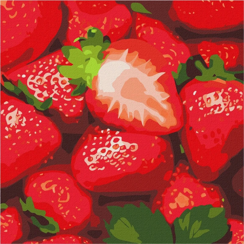 Картина за номерами "Соковита полуниця" Ідейка KHO5648 25х25 см