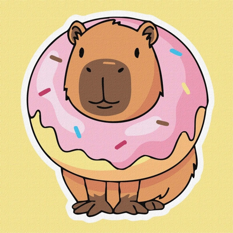 Картина за номерами "Солодкий капібара" ©art_selena_ua KHO6742, 30х30 см — Ideyka