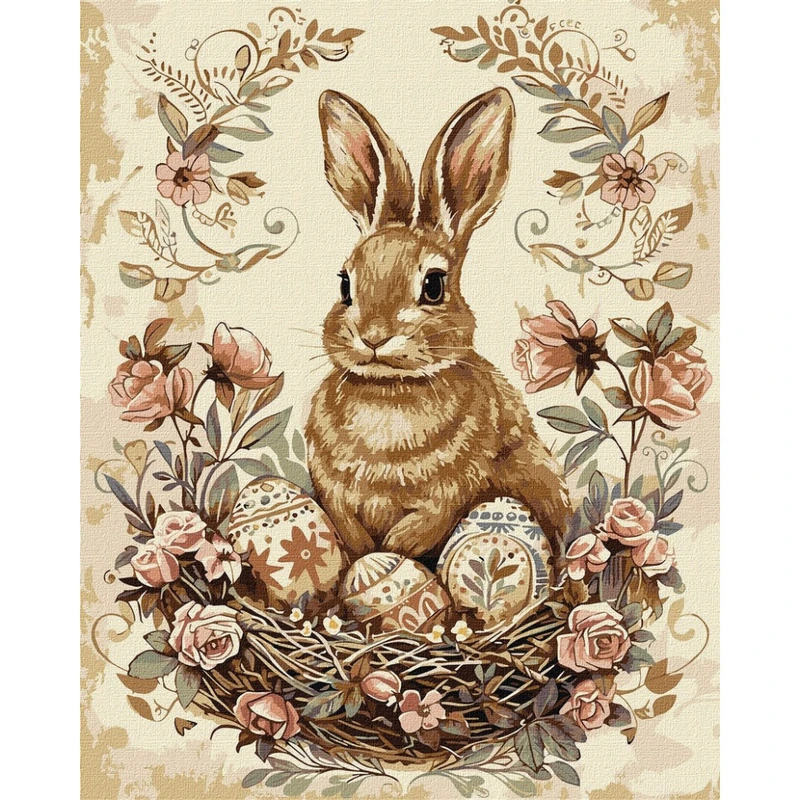 Картина за номерами "Великодній кролик 2" ©art_selena_ua KHO5183, 40х50см