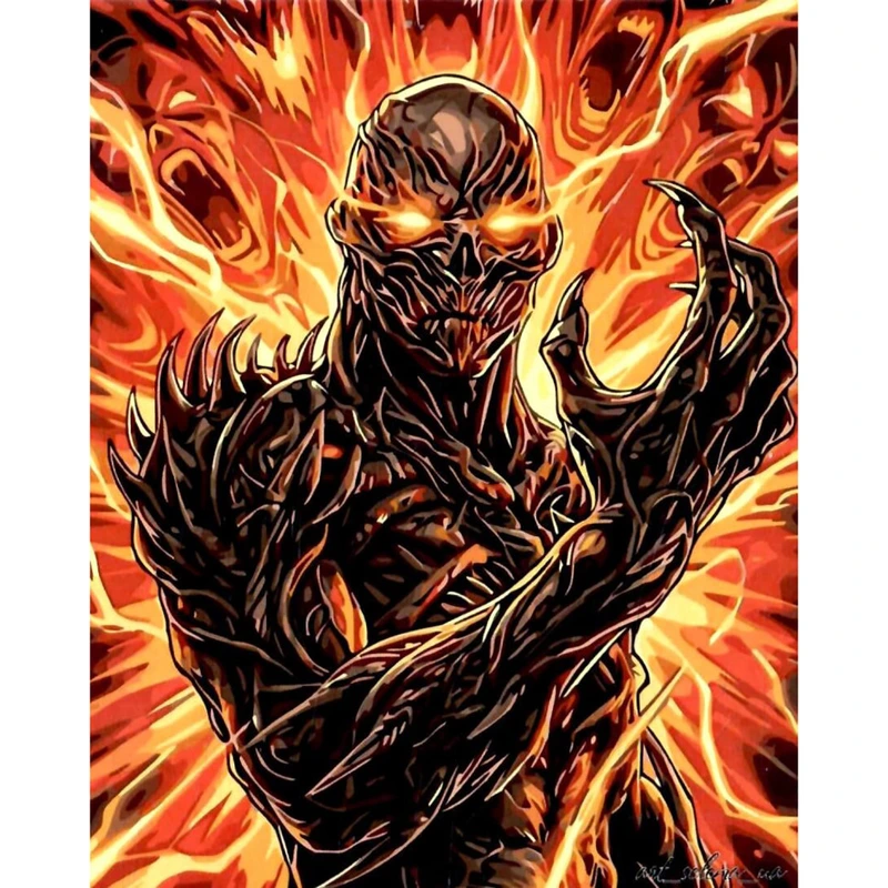 Картина за номерами "Вогняне прокляття" KHO5220, 40х50 см — Ideyka