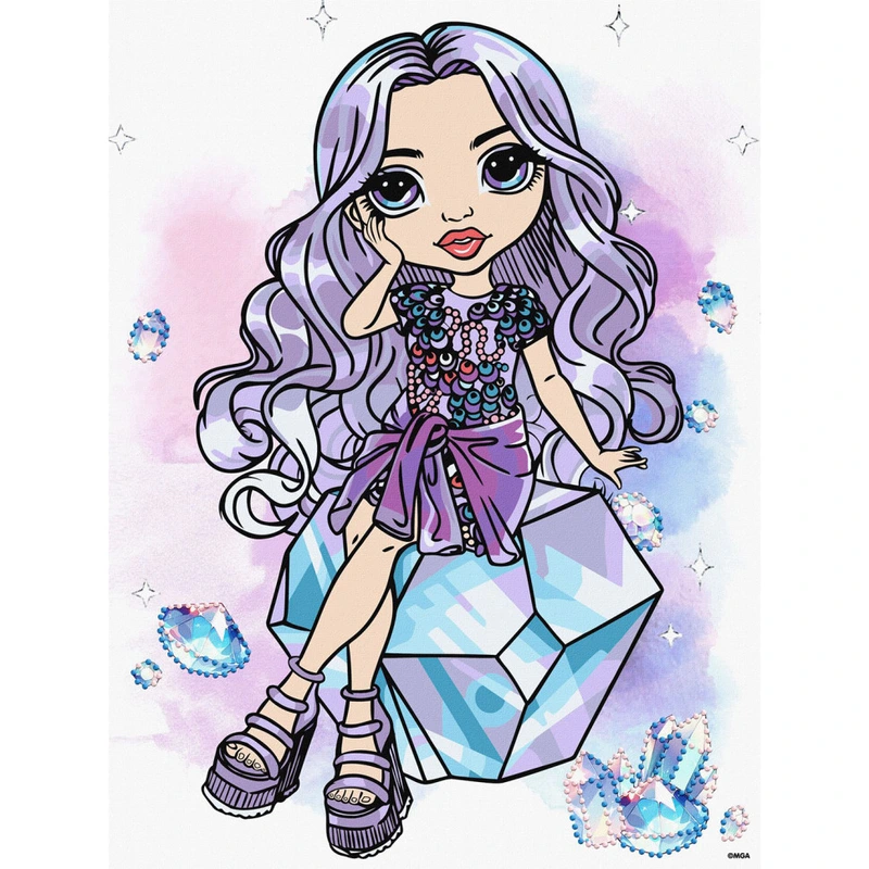 Картина за номерами зі стразами "Rainbow High. Violet" KHO1339, 30х40 см — Ideyka