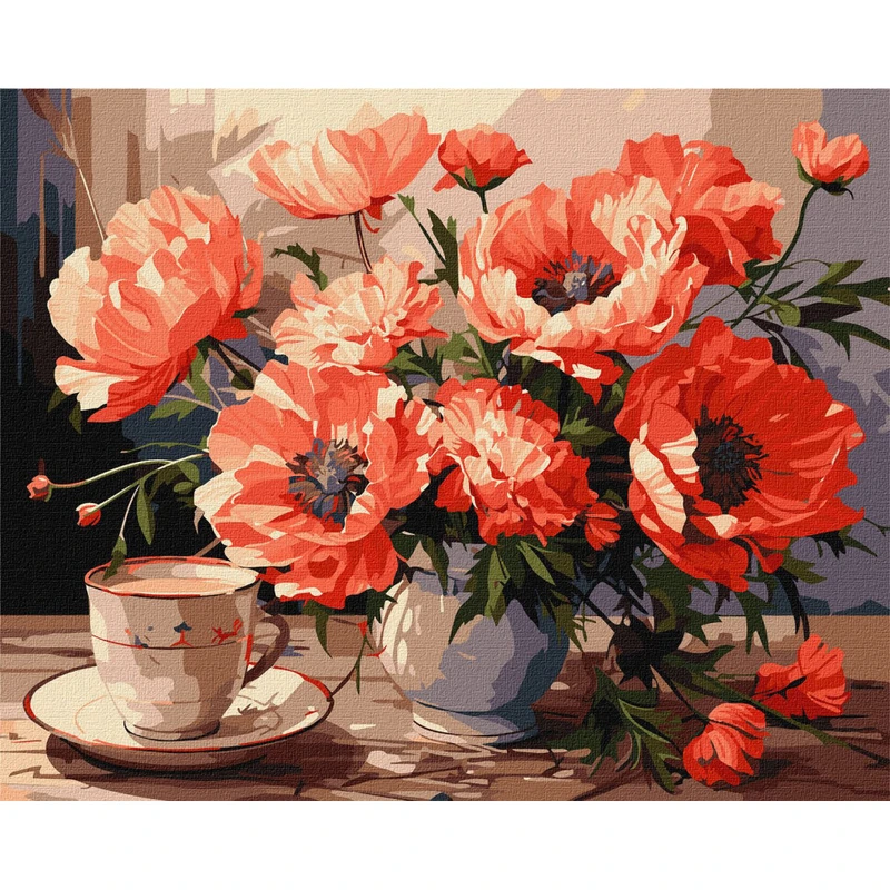 Картина за номерами "Букет із маками" KHO3263 40х50см