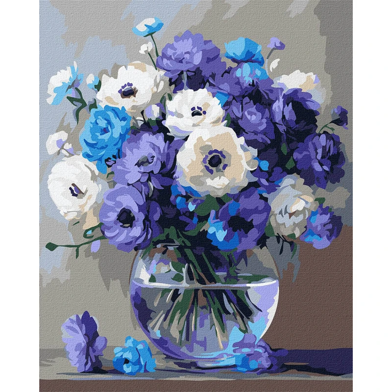 Картина за номерами "Букет блакитних квітів" KHO3327, 40x50 см