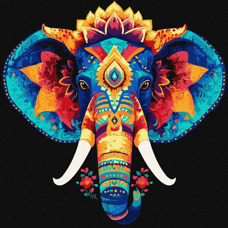 Картина за номерами "Загадковий слон" KHO5179, 30х30 см